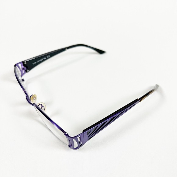 La Matta Rapsody Women Eyeglass Frame Tortoise Purple Metal Cutout 52-16-135 - Picture 3 of 16